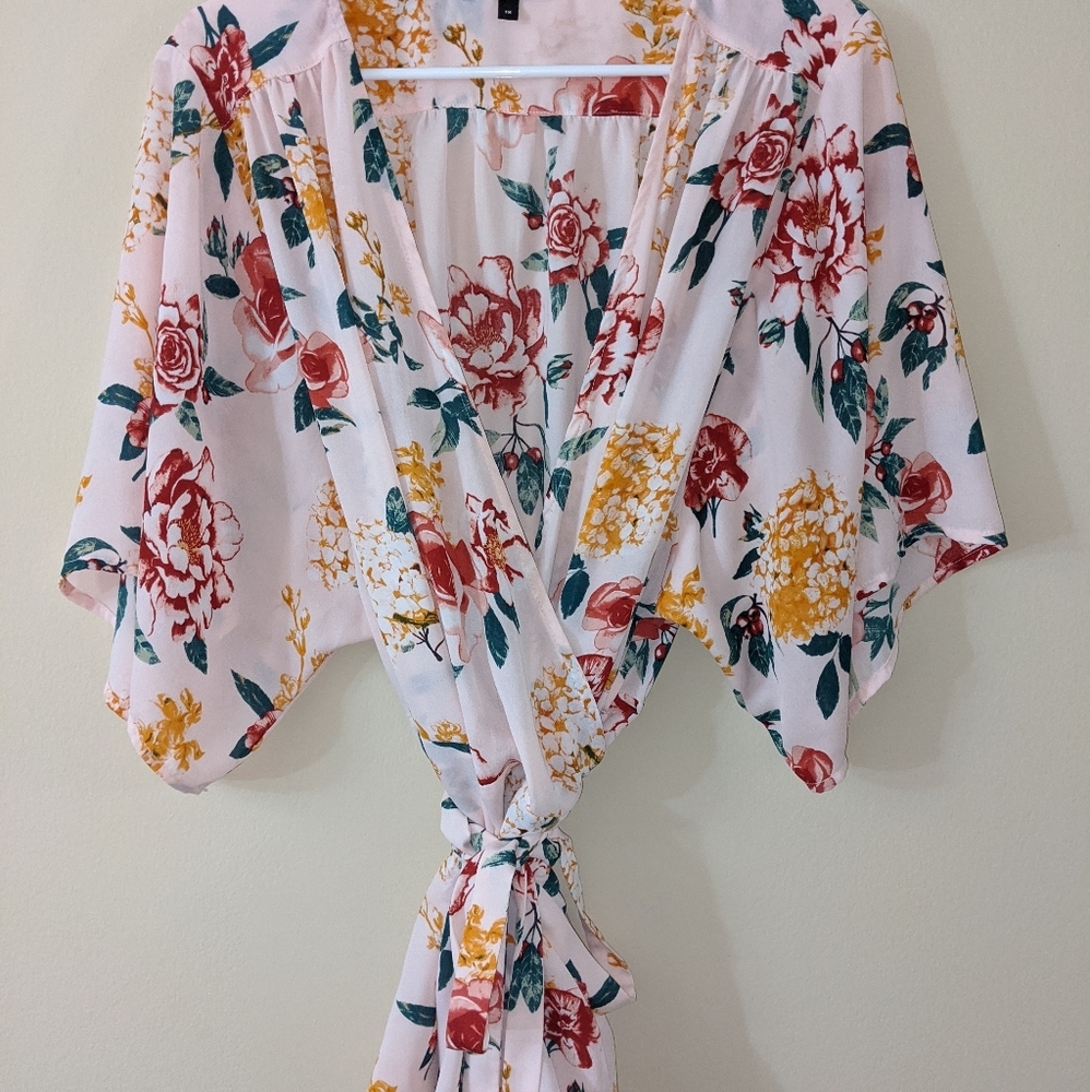 Floral Peplum wrap top